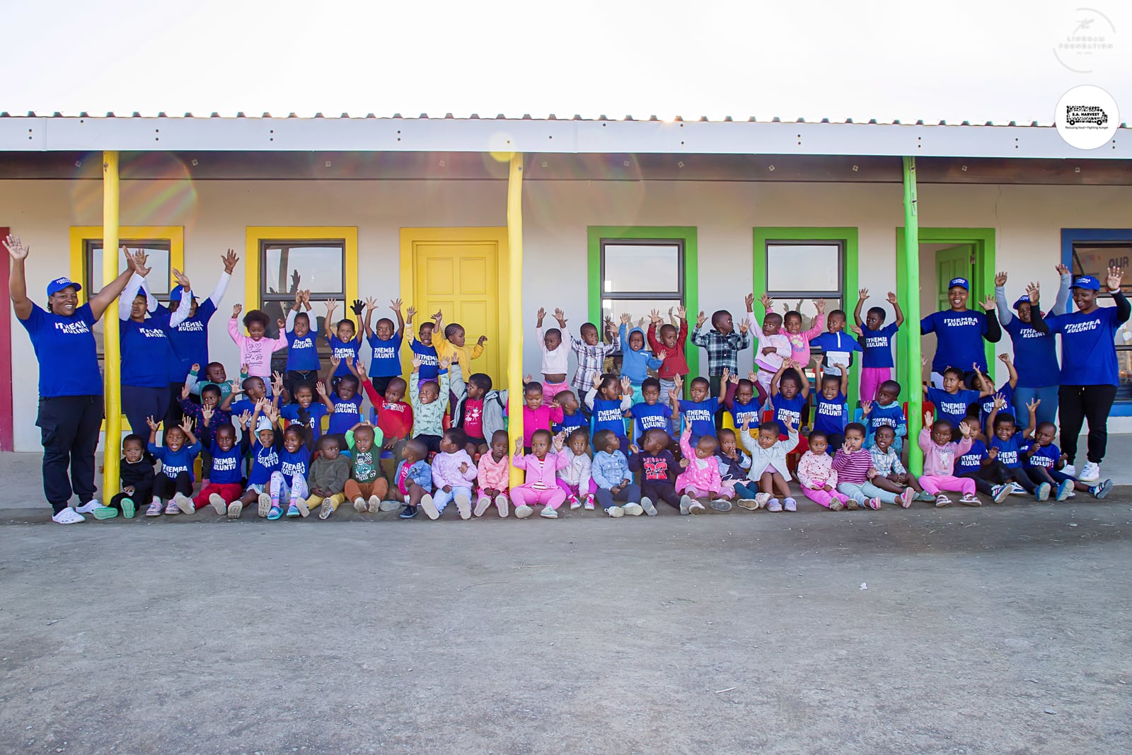 Children and their teacher at the No.1 ECD Centre