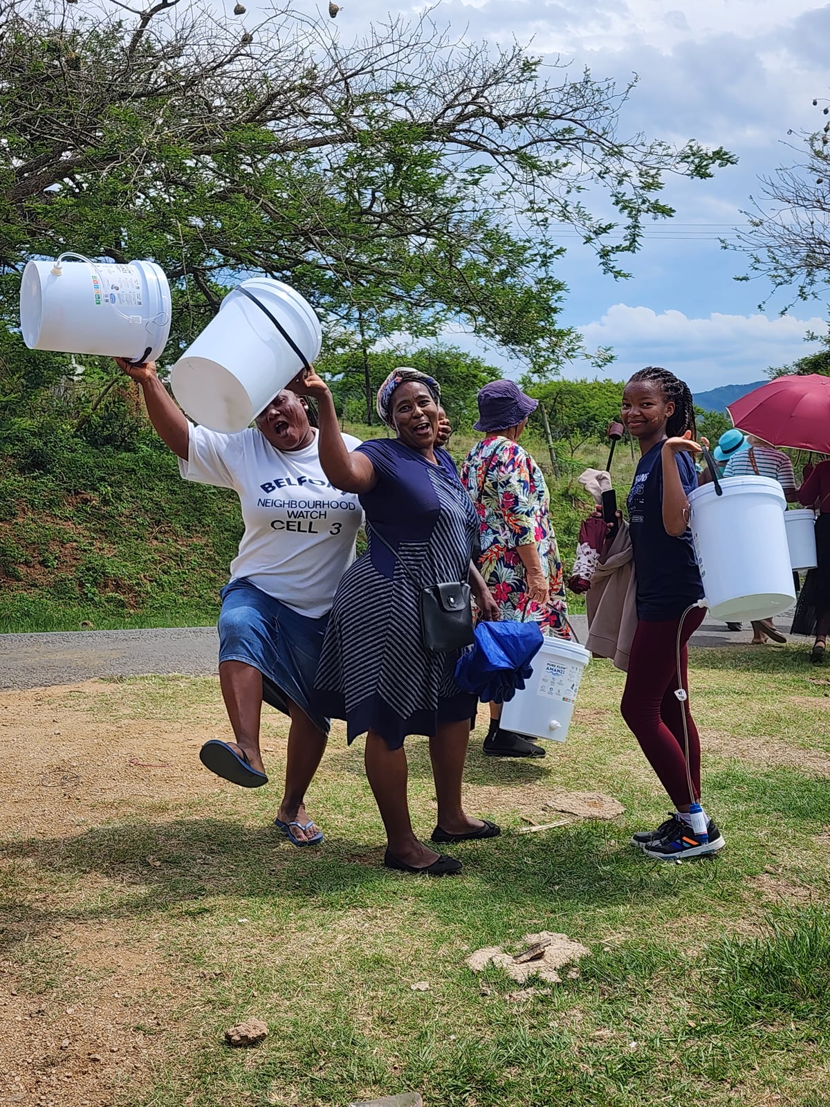 Community members celebrating after a filter event