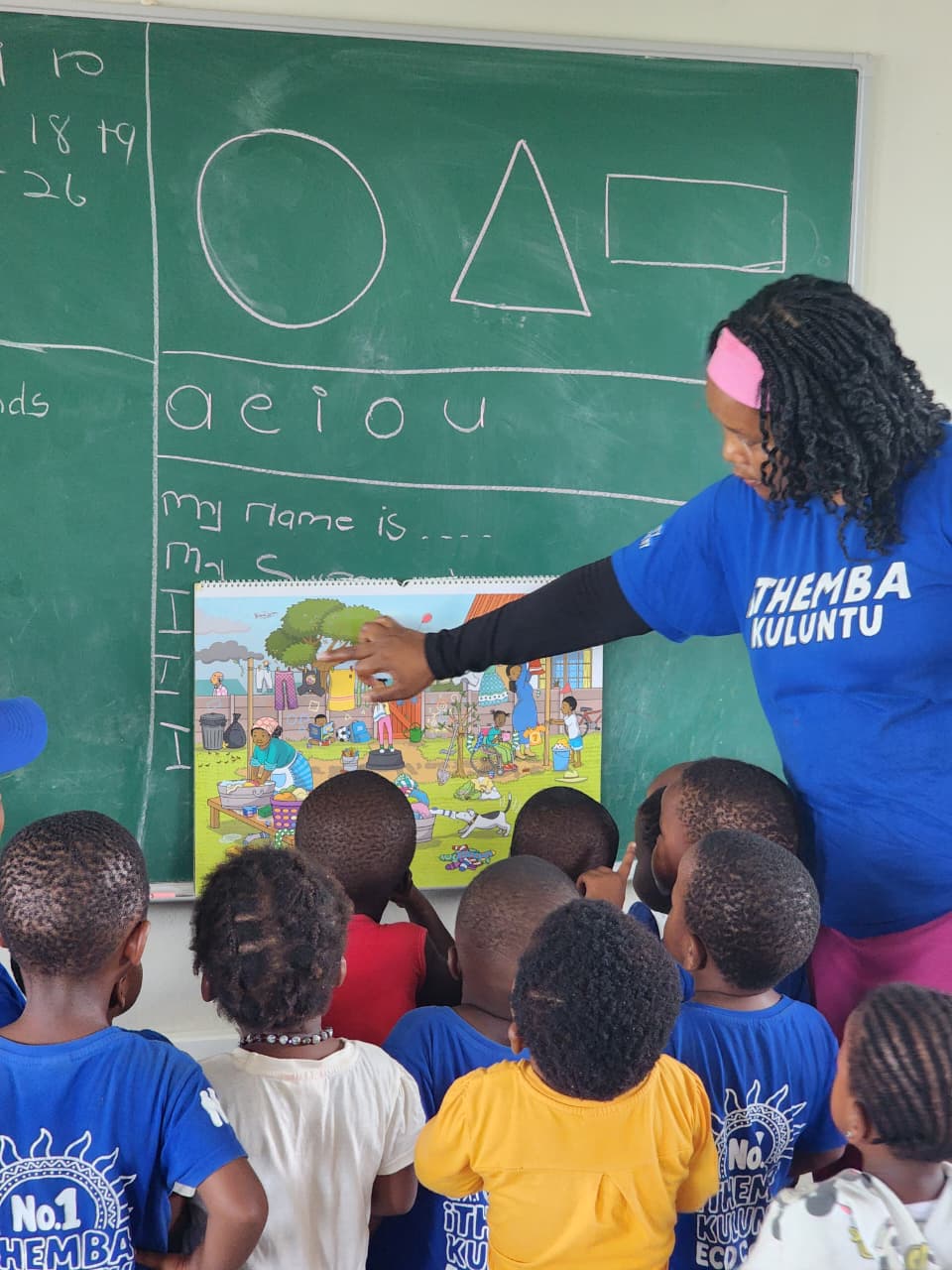 Children playing the Finding Thabo learning game