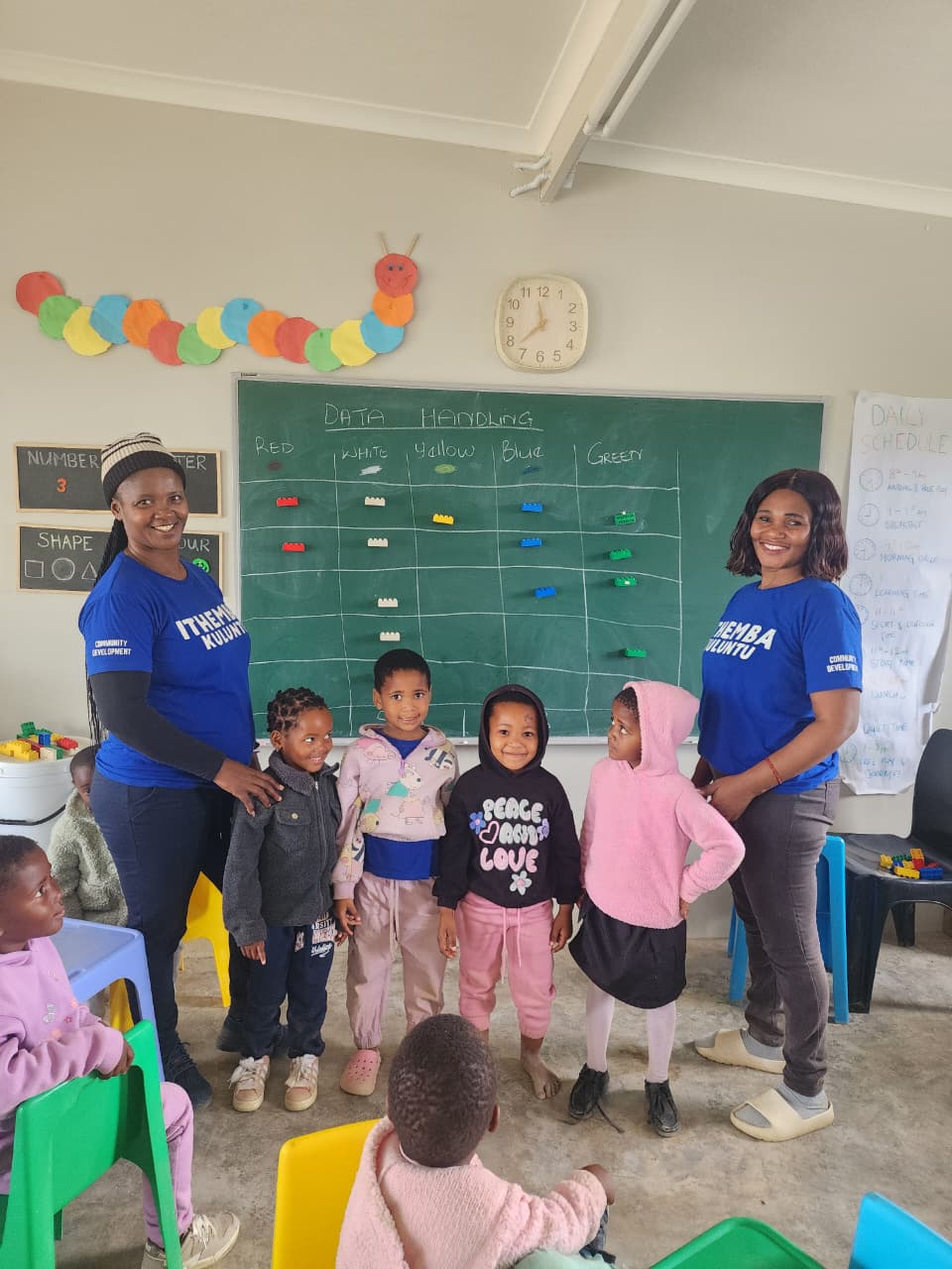 Local women teaching and caring at the ECD Centre