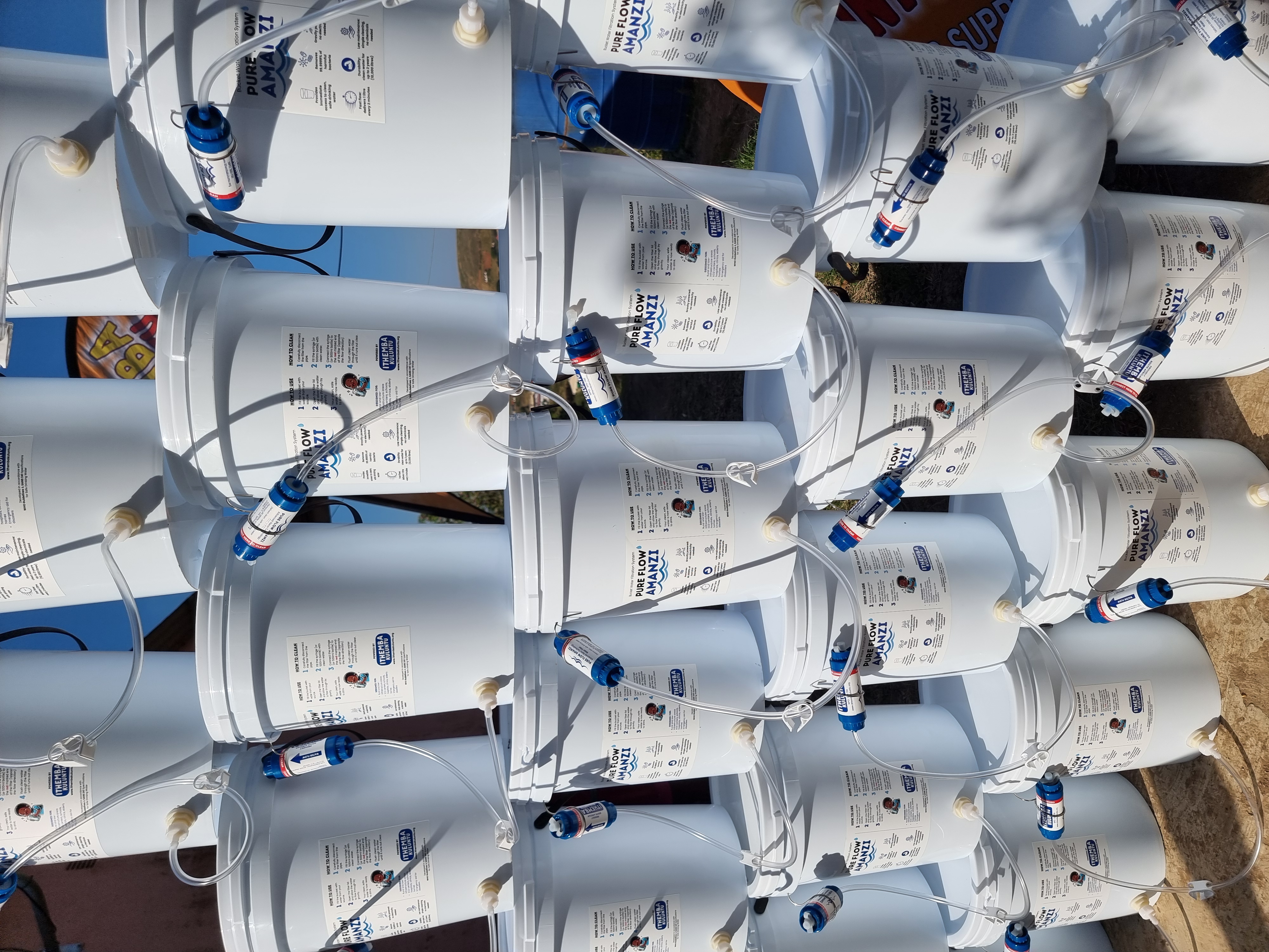 Field team testing household water quality