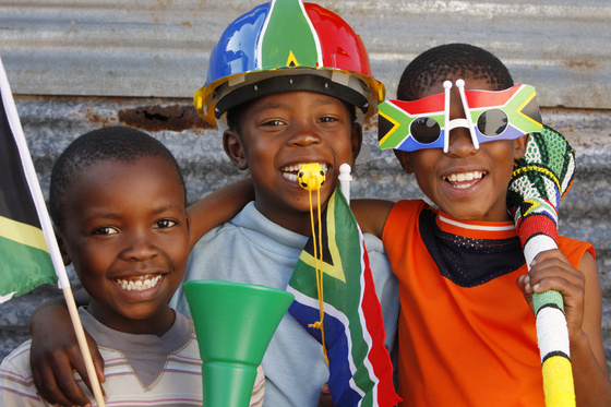 Children soccer fans South Africa